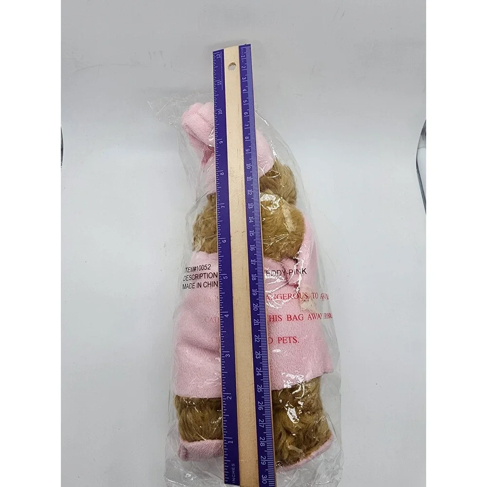 Bathtime Teddy Pink Robe Plush Bear Nightcap Slippers 12 Inch Item 10052